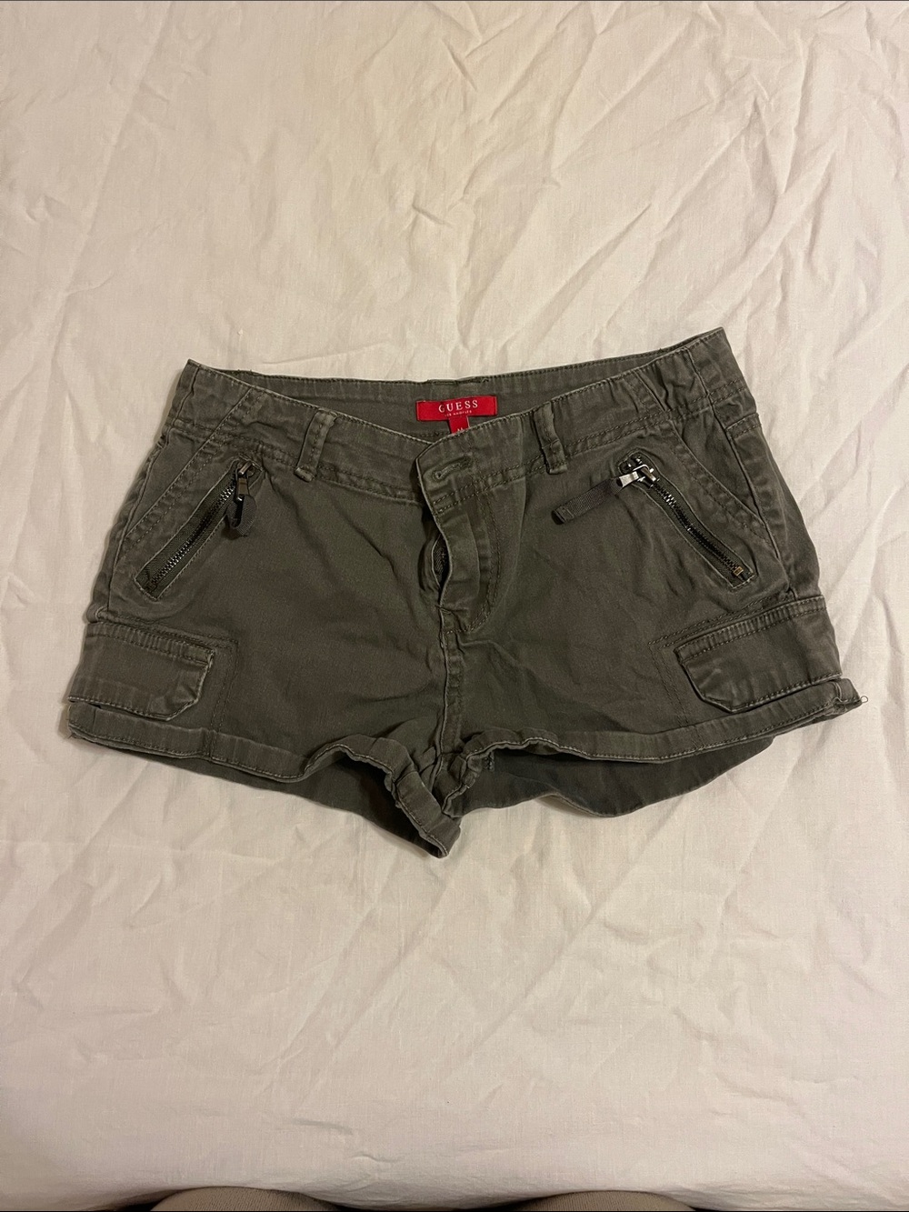 GUESS Olive Green Cargo Shorties